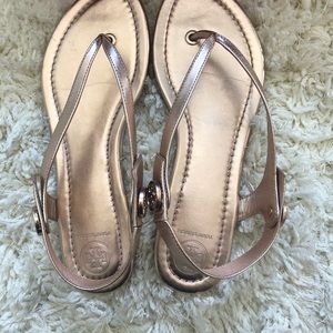 Tory Burch Minnie Travel Sandal. Rose gold size 8.